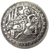 HOBO US Morgan Silver Plated Dollar skull zombie skeleton Copy Coin Type61