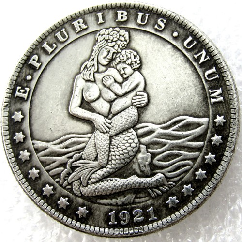 HOBO US Morgan Silver Plated Dollar skull zombie skeleton Copy Coin Type52