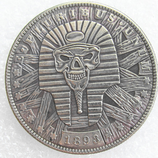 HOBO US Morgan Silver Plated Dollar skull zombie skeleton Copy Coin Type91