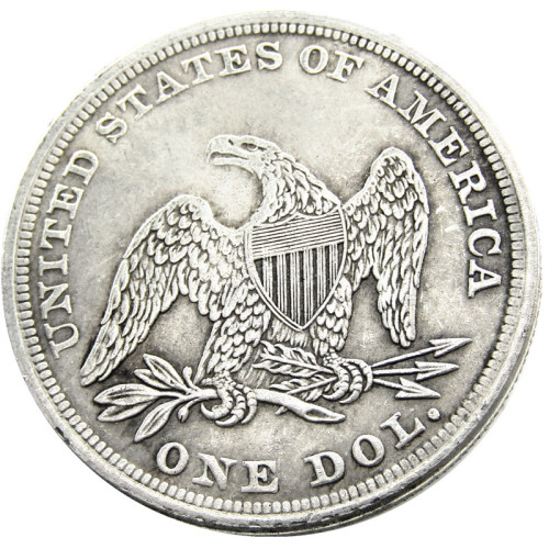 HOBO US 1846 Seated Liberty Dollar skull zombie skeleton Silver Plated Copy Coin Type38