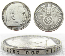 German WW2 Nazi 5 Mark 1938A Commemorative Coin Copy