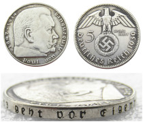 German WW2 Nazi 5 Mark 1939A Commemorative Coin Copy