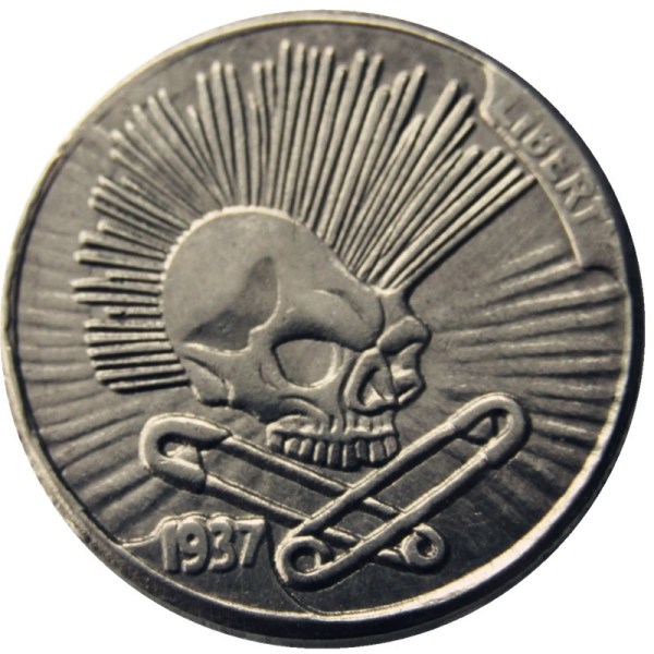 Hobo Nickel US 1937-D 3-Legged Buffalo Cent Nickel Rare Creative Funny Copy Coin Type 16
