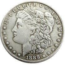 US 1888 Morgan Dollar Silver Plated Copy Coin US 1888 Morgan Dollar Silver Plated Copy Coin