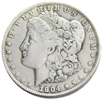US 1904 Morgan Dollar Silver Plated Copy Coin US 1904 Morgan Dollar Silver Plated Copy Coin