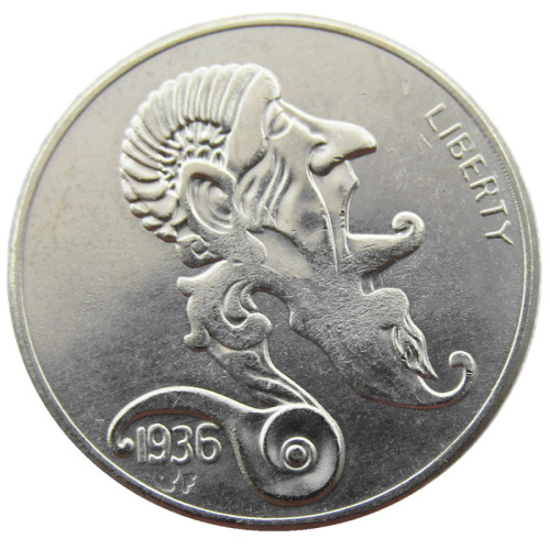 Hobo Nickel US 1937-D 3-Legged Buffalo Cent Nickel Rare Creative Funny Copy Coin Type 32
