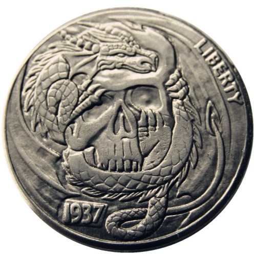 Hobo Nickel US 1937-D 3-Legged Buffalo Cent Nickel Rare Creative Funny Copy Coin Type 17