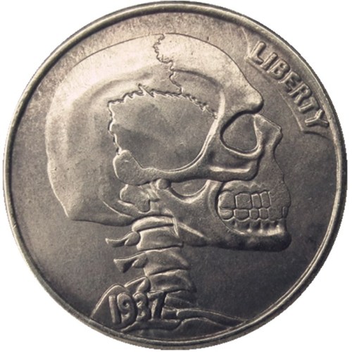 Hobo Nickel US 1937-D 3-Legged Buffalo Cent Nickel Rare Creative Funny Copy Coin Type 03