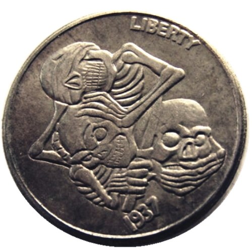 Hobo Nickel US 1937-D 3-Legged Buffalo Cent Nickel Rare Creative Funny Copy Coin Type 25
