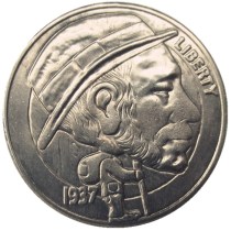 Hobo Nickel US 1937-D 3-Legged Buffalo Cent Nickel Rare Creative Funny Copy Coin Type 06