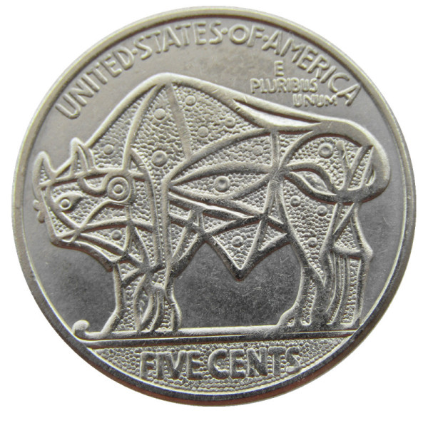 Hobo Nickel US 1937-D 3-Legged Buffalo Cent Nickel Rare Creative Funny Copy Coin Type 39