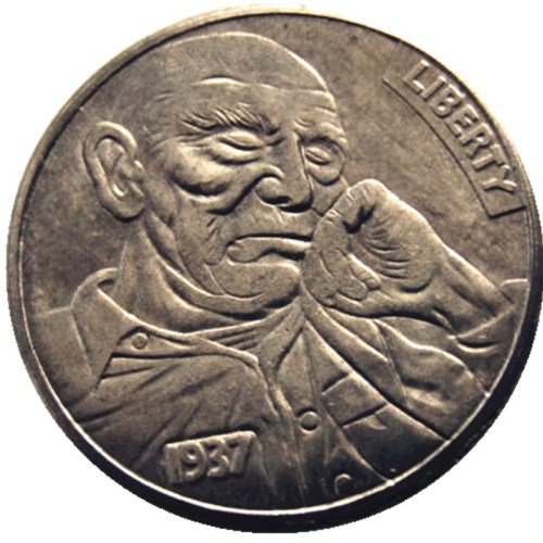 Hobo Nickel US 1937-D 3-Legged Buffalo Cent Nickel Rare Creative Funny Copy Coin Type 26