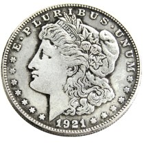 US 1921 Morgan Dollar Silver Plated Copy Coin US 1921 Morgan Dollar Silver Plated Copy Coin
