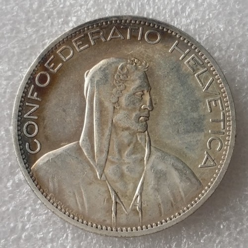 1924 Switzerland (Confederation) 5Francs（5Franken）Copy Coin(37mm)