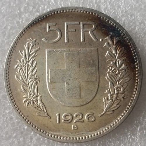 1926 Switzerland (Confederation) 5Francs（5Franken）Copy Coin(37mm)