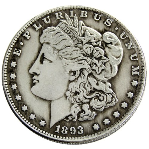 US 1893S Morgan Dollar Silver Plated Copy Coin