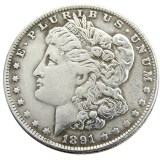 US 1891CC Morgan Dollar Silver Plated Copy Coin