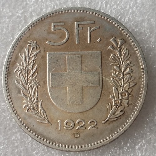1922 Switzerland (Confederation) 5Francs（5Franken）Copy Coin(37mm)
