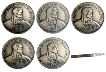 A Set Of (1937-1954)5pcs Switzerland (Confederation) 5Francs（5Franken）Copy Coin(31.45mm)