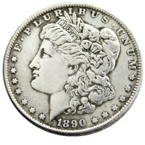 US 1890S Morgan Dollar Silver Plated Copy Coin