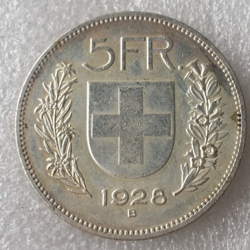 1928 Switzerland (Confederation) 5Francs（5Franken）Copy Coin(37mm)