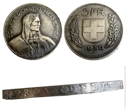 1950 Switzerland (Confederation) 5Francs（5Franken）Copy Coin(31.45mm)