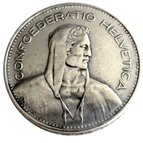 1954 Switzerland (Confederation) 5Francs（5Franken）Copy Coin(31.45mm)