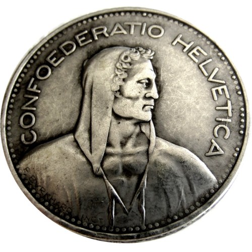 1937 Switzerland (Confederation) 5Francs（5Franken）Copy Coin(31.45mm)
