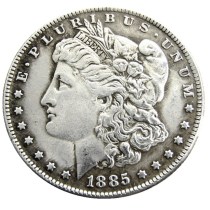 US 1885CC Morgan Dollar Silver Plated Copy Coin