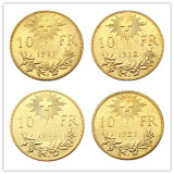 Switzerland 10 Frs (1911-1922)4PCS Gold Plated Creative Copy Coin