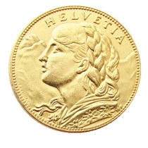 Switzerland 10 Frs 1912 Gold Plated Creative Copy Coin