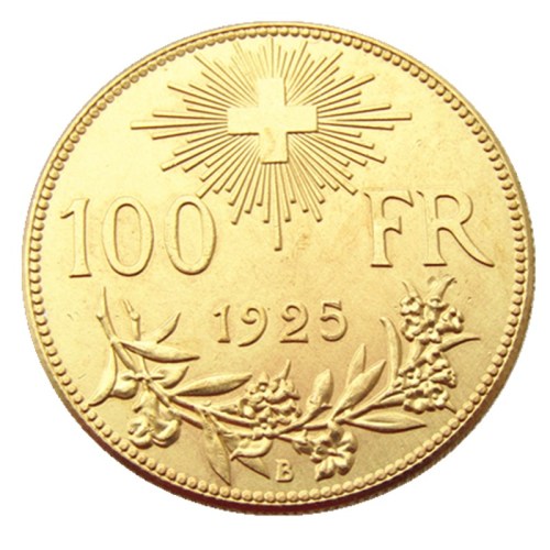 Switzerland 100 Frs 1925 Gold Plated Creative Copy Coin