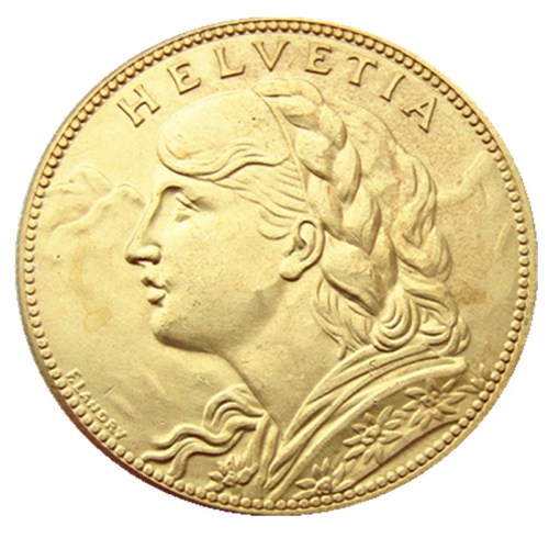 Switzerland 100 Frs 1925 Gold Plated Creative Copy Coin