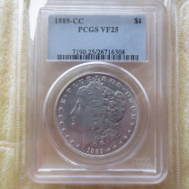 US Coin PCGS 1889CC VF25  $1 Morgan Dollar Silver Coins Currency Senior Transparent Box
