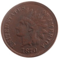 US 1870 Indian Cent 100% Copper Copy Coin