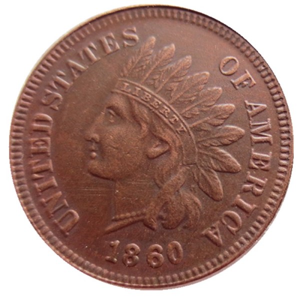 US 1860 Indian Cent 100% Copper Copy Coin