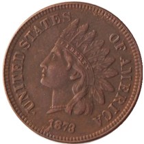 US 1873 Indian Cent 100% Copper Copy Coin