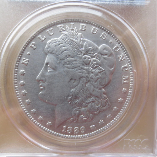 US Coin PCGS 1889CC AU50  $1 Morgan Dollar Silver Coins Currency Senior Transparent Box