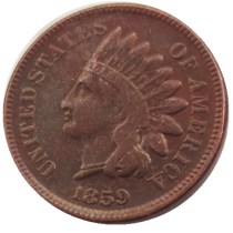 US 1859 Indian Cent 100% Copper Copy Coin