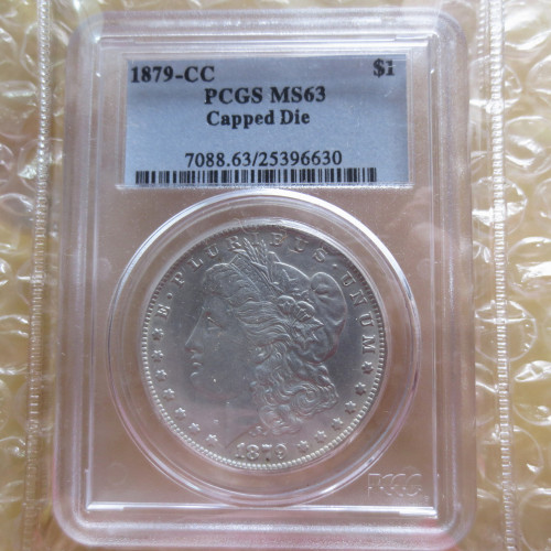 US Coin PCGS 1879CC MS63  $1 Morgan Dollar Silver Coins Currency Senior Transparent Box