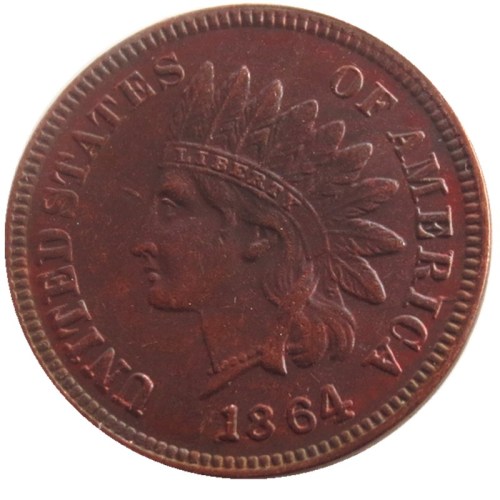 US 1864 Indian Cent 100% Copper Copy Coin