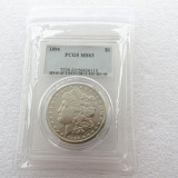 US Coin 1894 MS63  $1 Morgan Dollar Silver Coins Currency Senior Transparent Box
