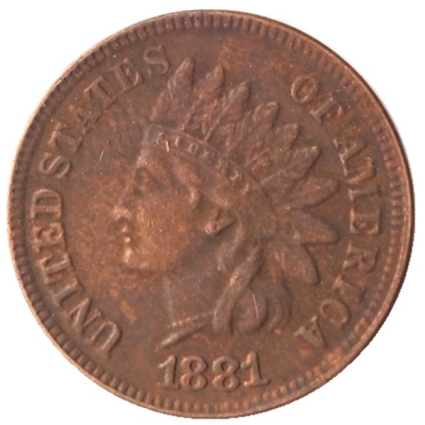 US 1881 Indian Cent 100% Copper Copy Coin