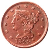 US Coins 1844 Braided Hair Large Cents 100% Copper Coins