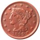 US Coins 1844 Braided Hair Large Cents 100% Copper Coins