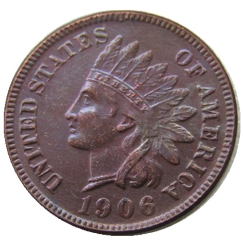 US 1906 Indian Cent 100% Copper Copy Coin