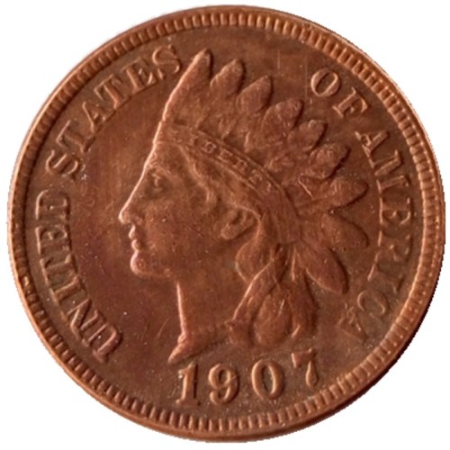 US 1907 Indian Cent 100% Copper Copy Coin
