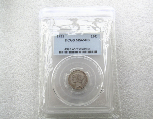 US Coin PCGS 1931 MS65 10C Mercury Dime Cent Currency Senior Transparent Box