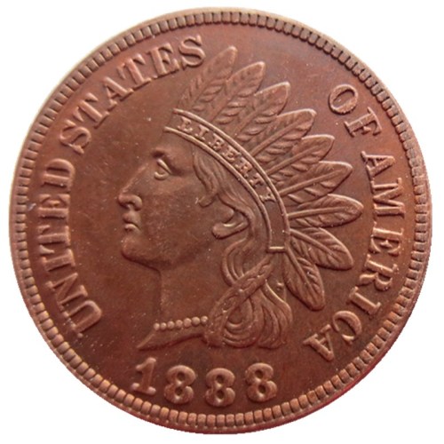 US 1888 Indian Cent 100% Copper Copy Coin