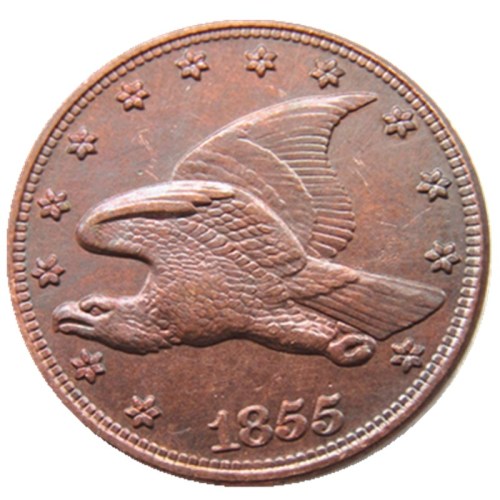 US 1855 New Flying Eagle Cent 100% Copper Copy Coin